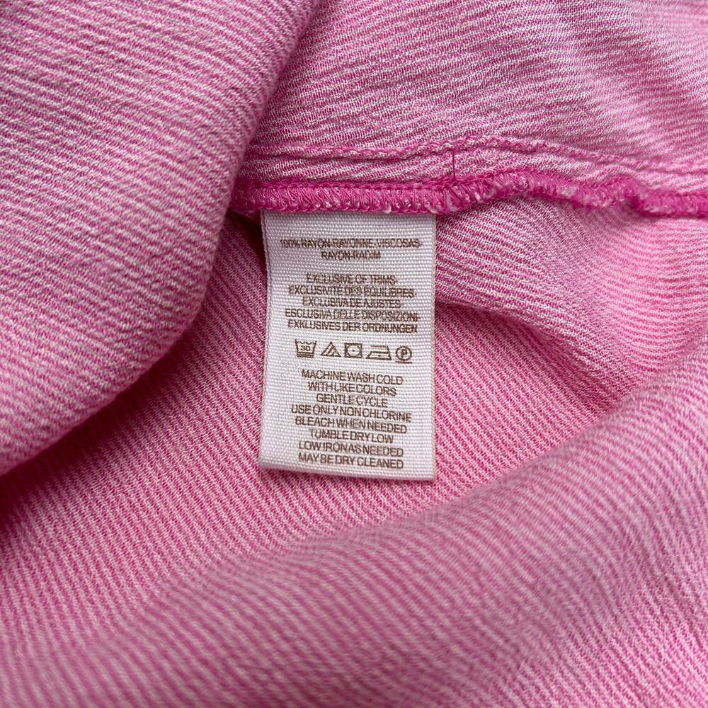 Free People Gauze Shirt Long Sleeve Pink Stripe Pocket High Low Button Up XS - Picture 6 of 11